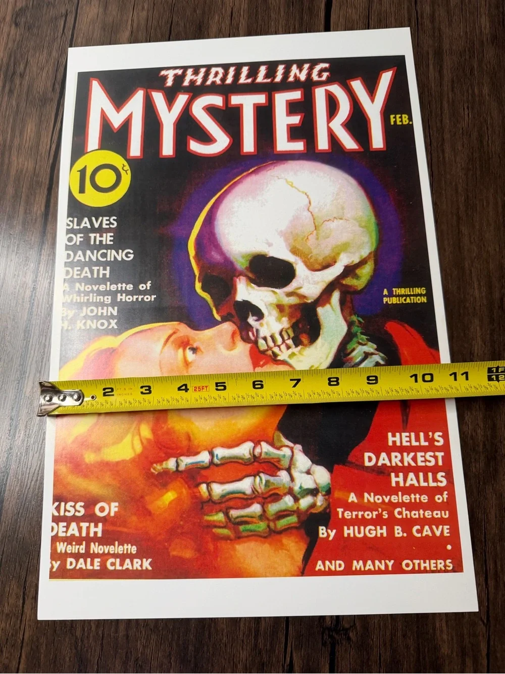 Thrilling Mystery Vintage Skull Poster - magazine cover art 1937 pulp art
